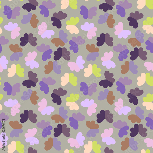 Vector seamless pattern with geometric butterflies