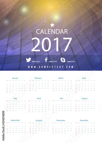 2017 Calendar background 
