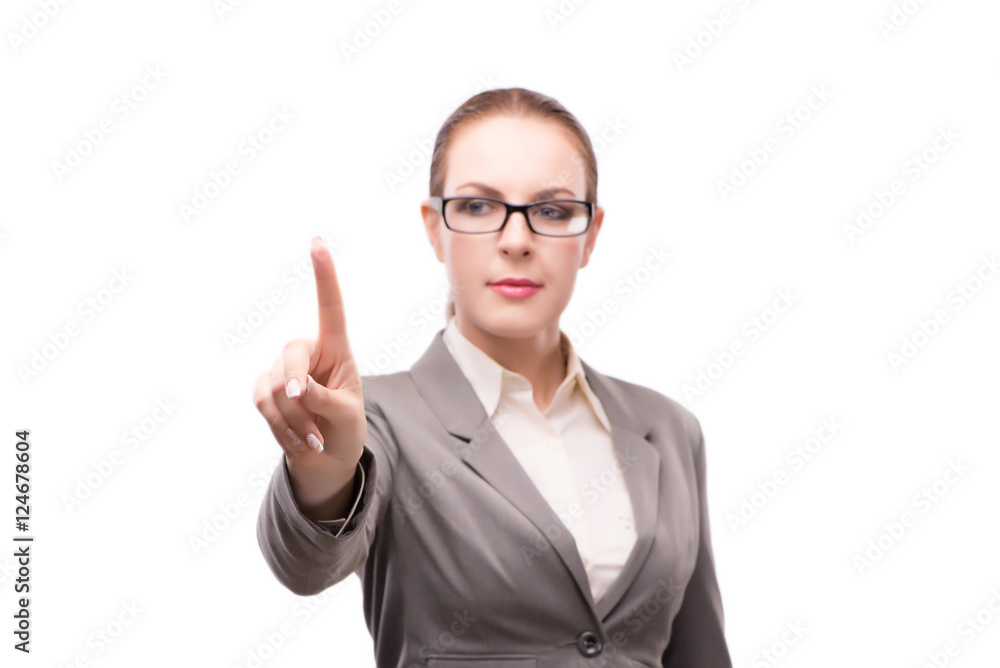 Strict serious businesswoman isolated on white Strict serious businesswoman isolated on white