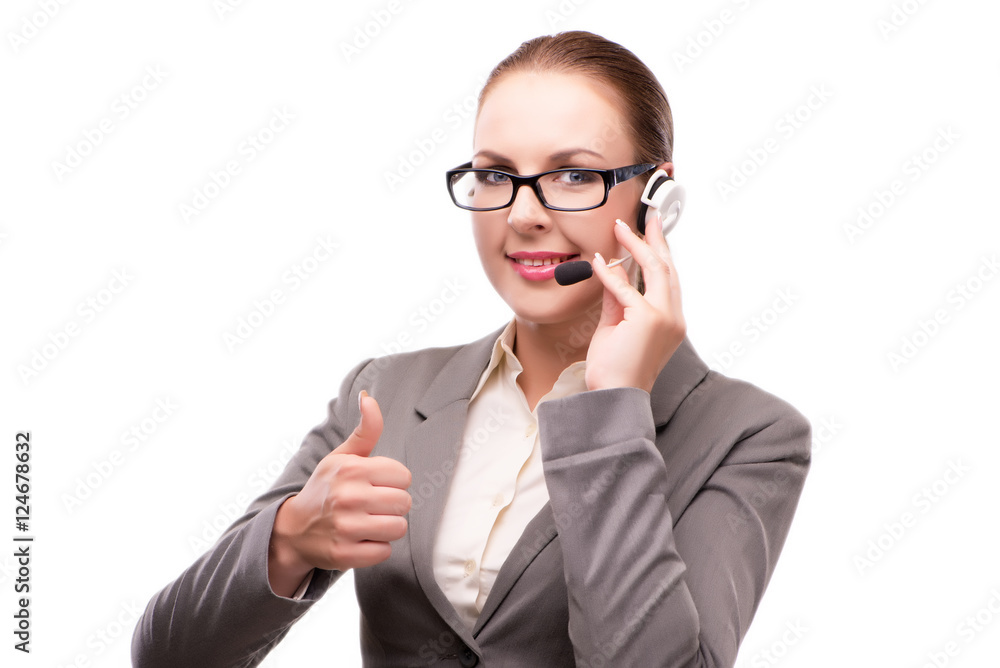 Call center operator isolated on white background Call center operator isolated on white background