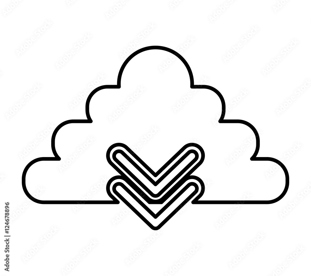 cloud computing with arrow download vector illustration design cloud computing with arrow download vector illustration design