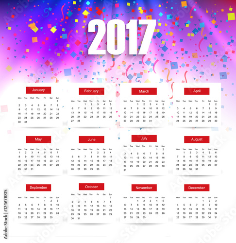 2017 Calendar background 