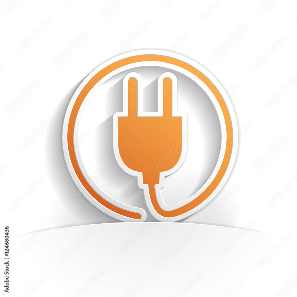 power plug paper icon