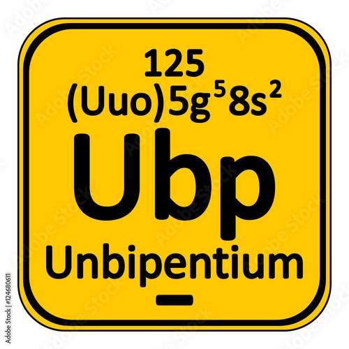 Periodic table element unbipentium icon.