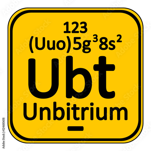 Periodic table element unbitrium icon.