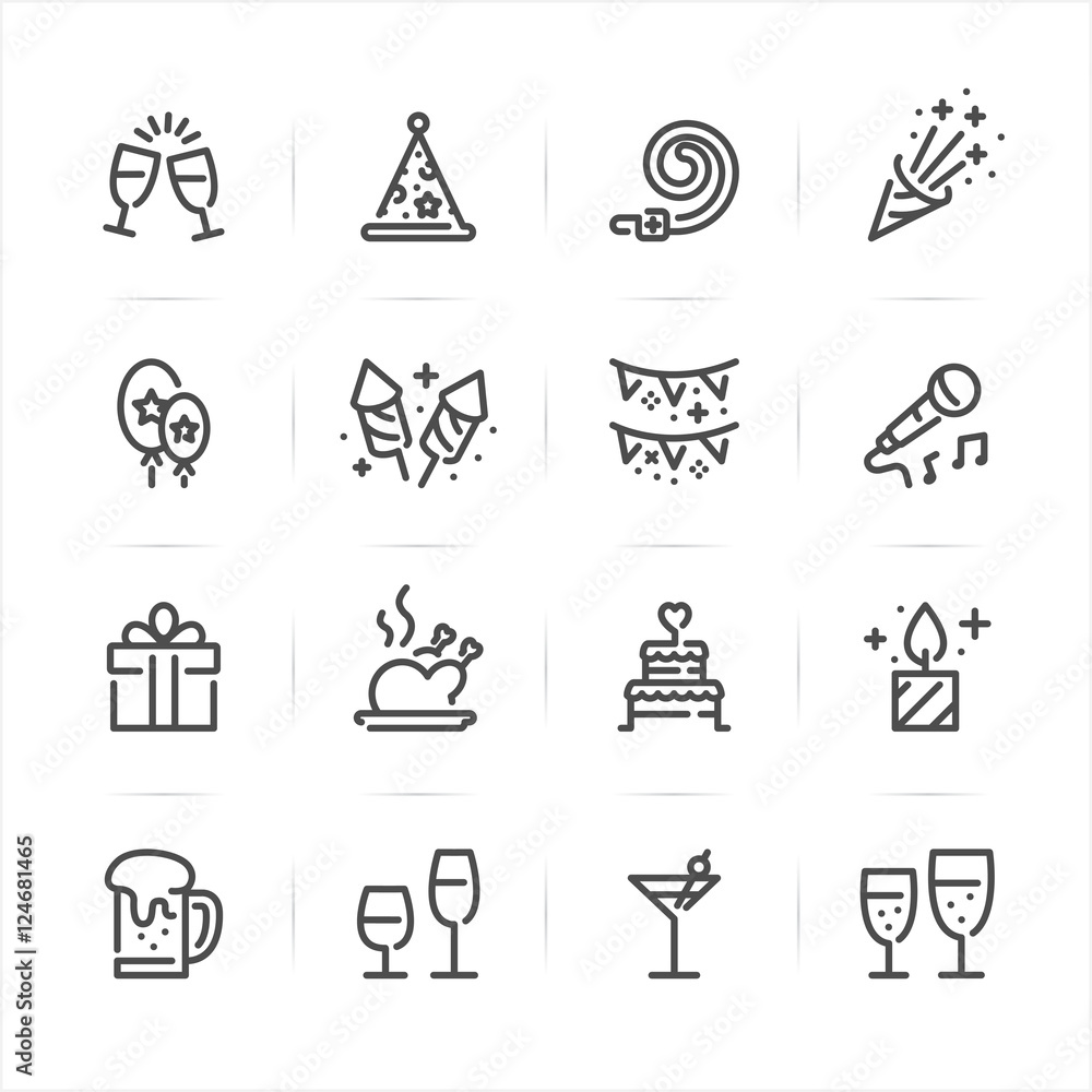 Celebration and Party icons with White Background
Celebration and Party icons with White Background