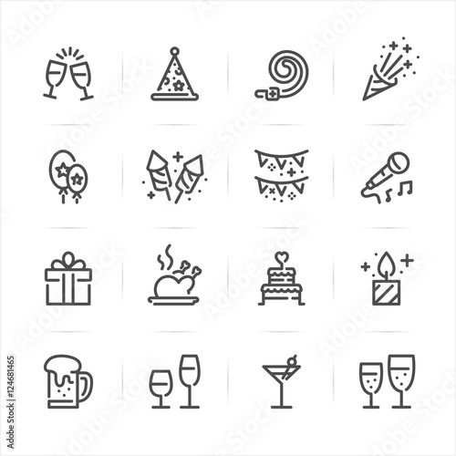 Celebration and Party icons with White Background 
