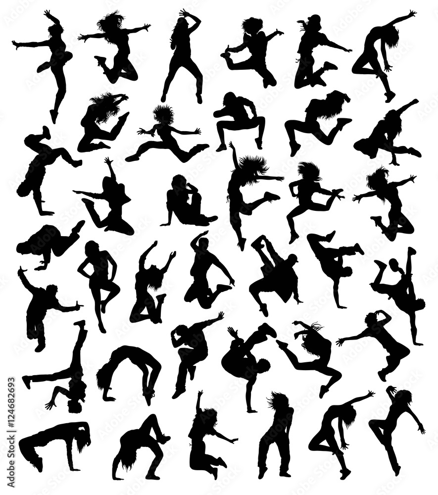 Hip Hop Dancing Collection, illustration art vector design Stock Vector