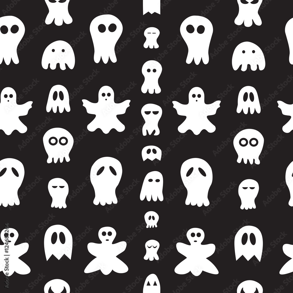 Seamless ghost pattern. Seamless ghost pattern.
