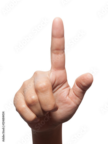 A shot of a hand pointing a finger photo
