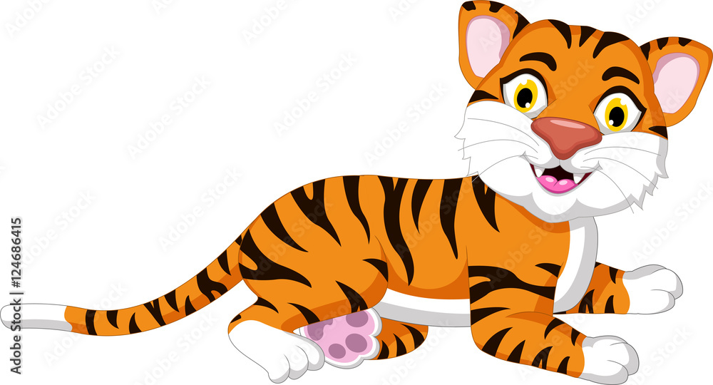 Cute tiger cartoon posing Cute tiger cartoon posing