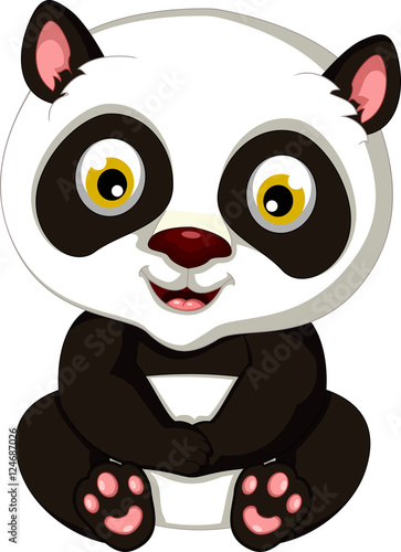 Fototapeta Naklejka Na Ścianę i Meble -  panda cartoon sitting