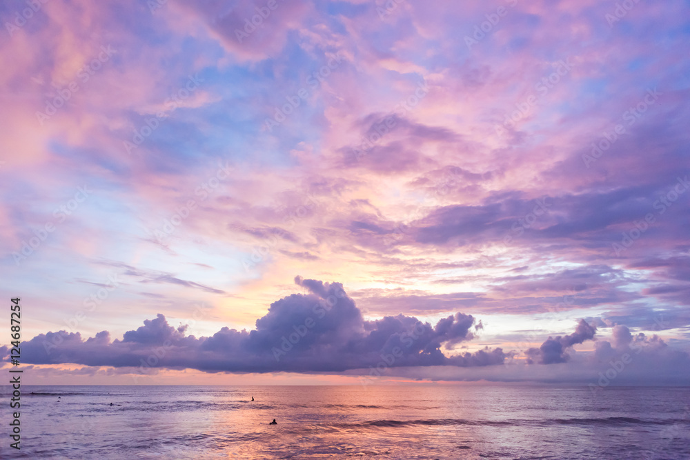 Sunset at Batu Bolong Beach in Canggu, Bali, Indonesia