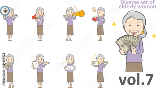 Diverse set of elderly woman , EPS10 vector format vol.7
