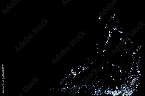water splash in black background.