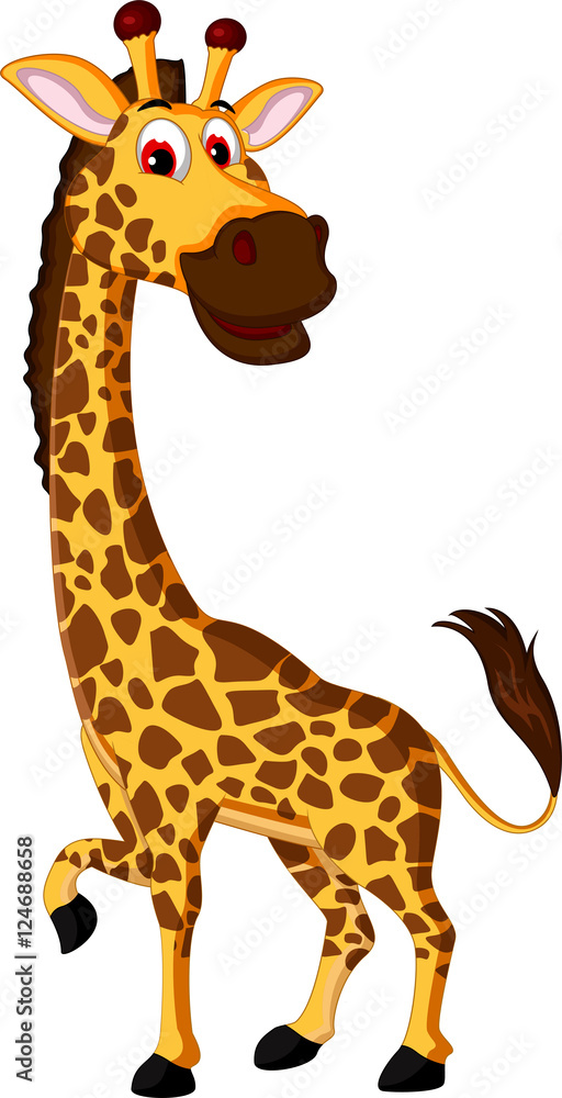Fototapeta premium Cute giraffe cartoon for you design