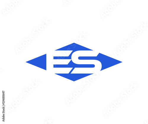 Simple Vector Modern Initial Letters Logo Croped in Diamond shape es