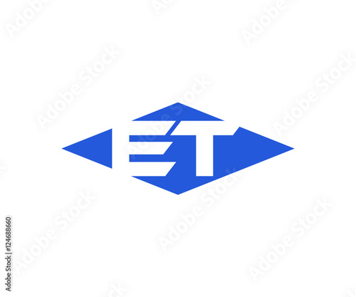 Simple Vector Modern Initial Letters Logo Croped in Diamond shape et