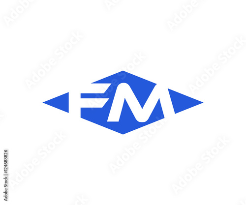 Simple Vector Modern Initial Letters Logo Croped in Diamond shape fm