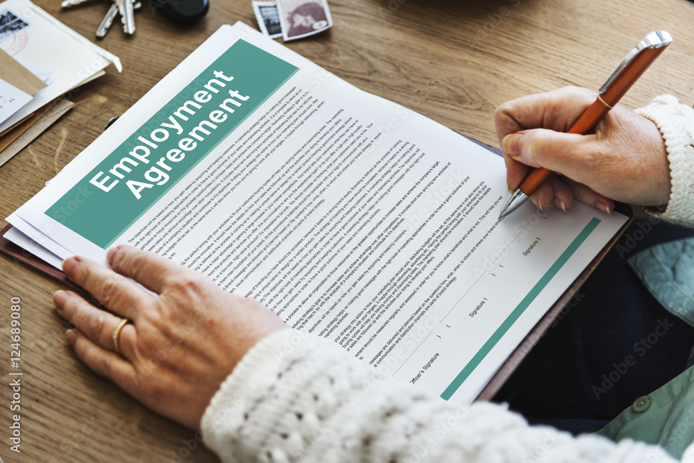 Obraz premium Employment Agreement Form Policy Concept