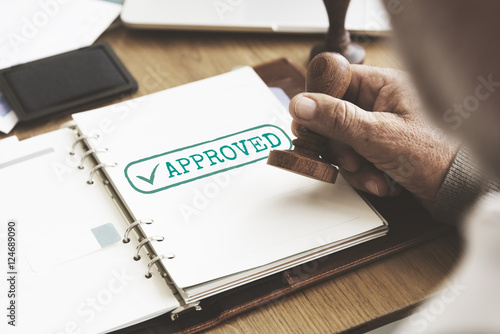 Fotografi Approved Guarantee Brand Label Concept
