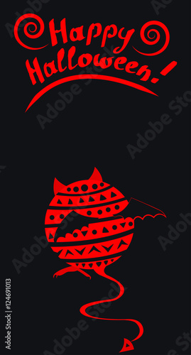 Red winged demon Happy Halloween