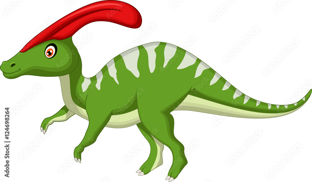 Fototapeta premium Dinosaur Parasaurolophus cartoon