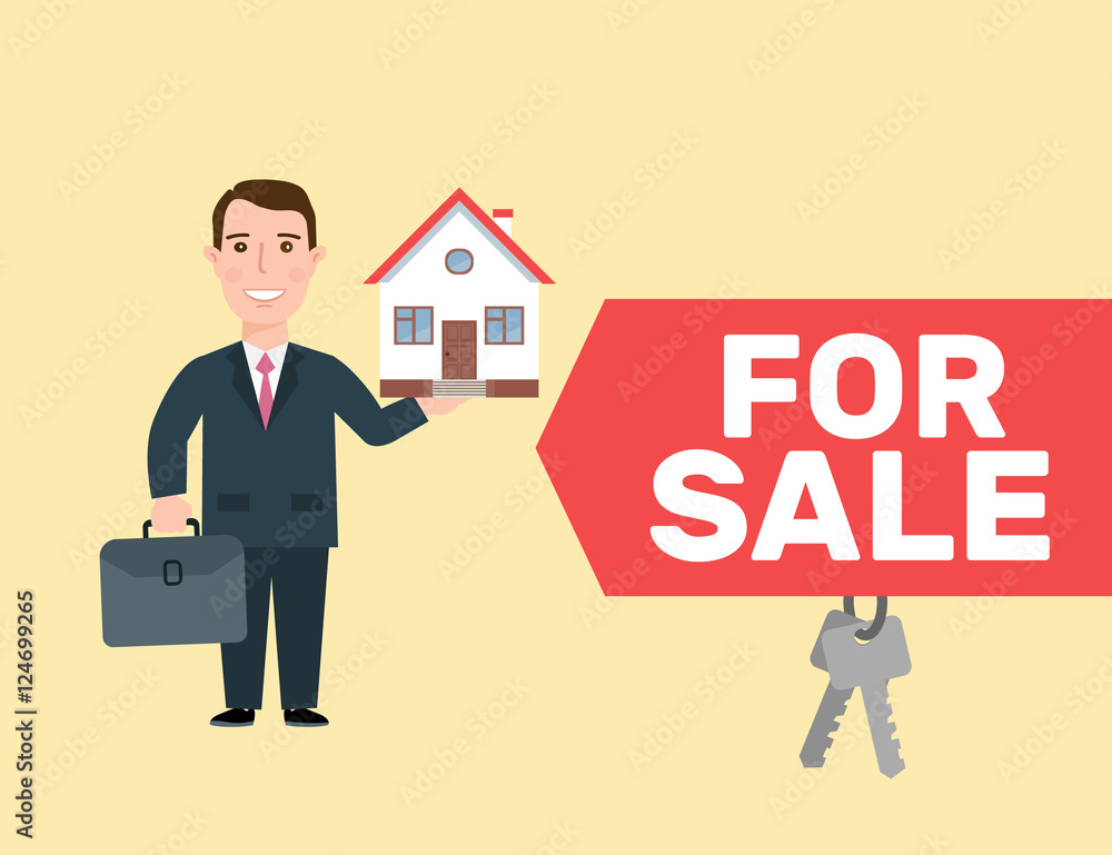 real estate agent realtor with house for sale real estate agent realtor with house for sale