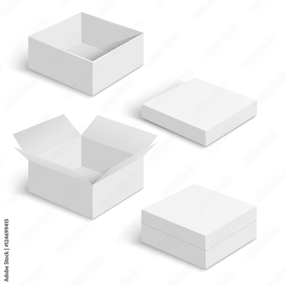 White square box vector templates set White square box vector templates set