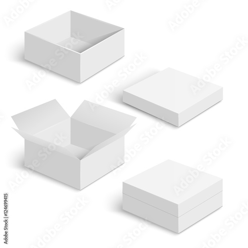 White square box vector templates set