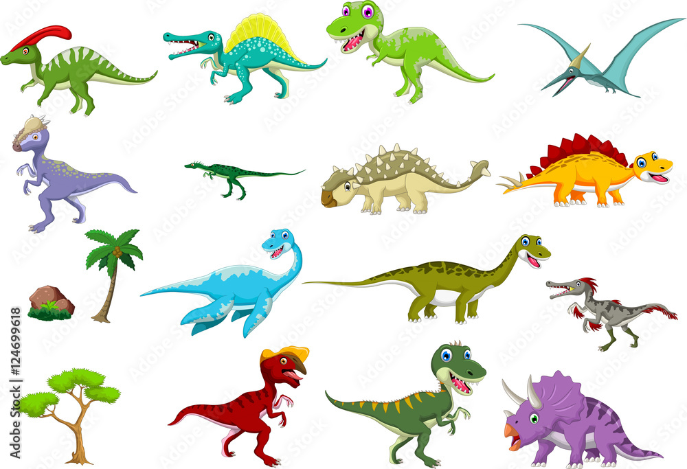 dinosaur cartoon set dinosaur cartoon set