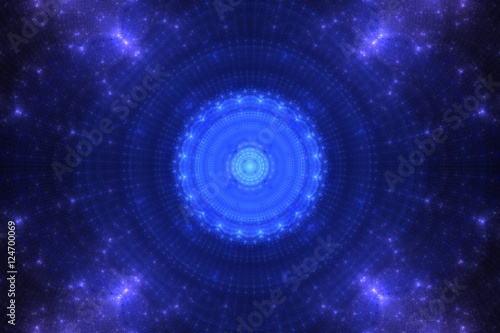 Blue flower fractal in space
