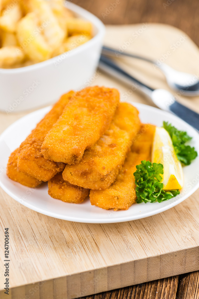 Some fried Fish Sticks (selective focus) Some fried Fish Sticks (selective focus)