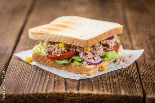Homemade Tuna Sandwich (selective focus)