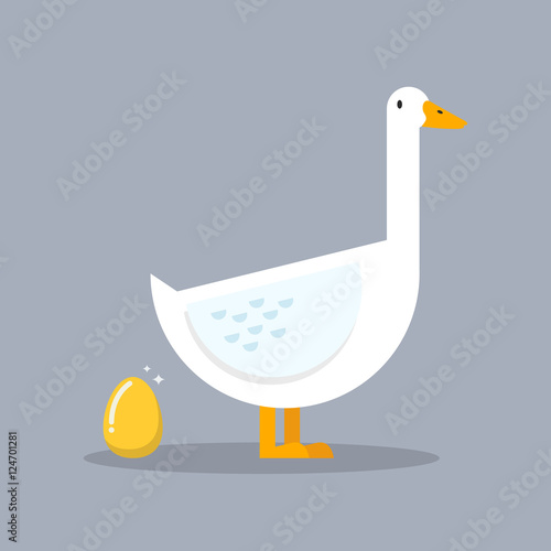 White goose and golden egg