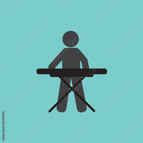 Black Symbol Of A Man Playing Keyboard Vector Illustration