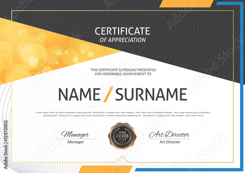 certificate template with luxury and modern pattern,diploma,Vector illustration 