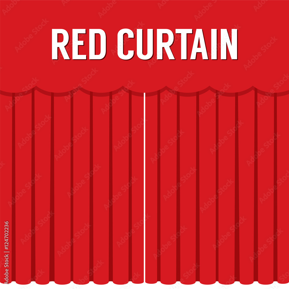 Flat Design Red Curtain Vector Illustration Flat Design Red Curtain Vector Illustration