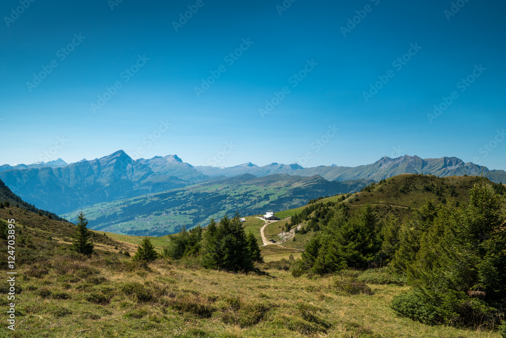 Fototapeta premium A Swiss landscape showing the mountains (alps)