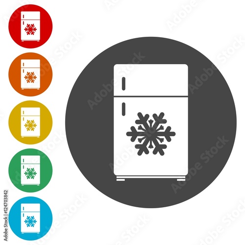 Refrigerator icon. Fridge sign 
