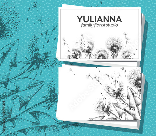 Botanical design business card.