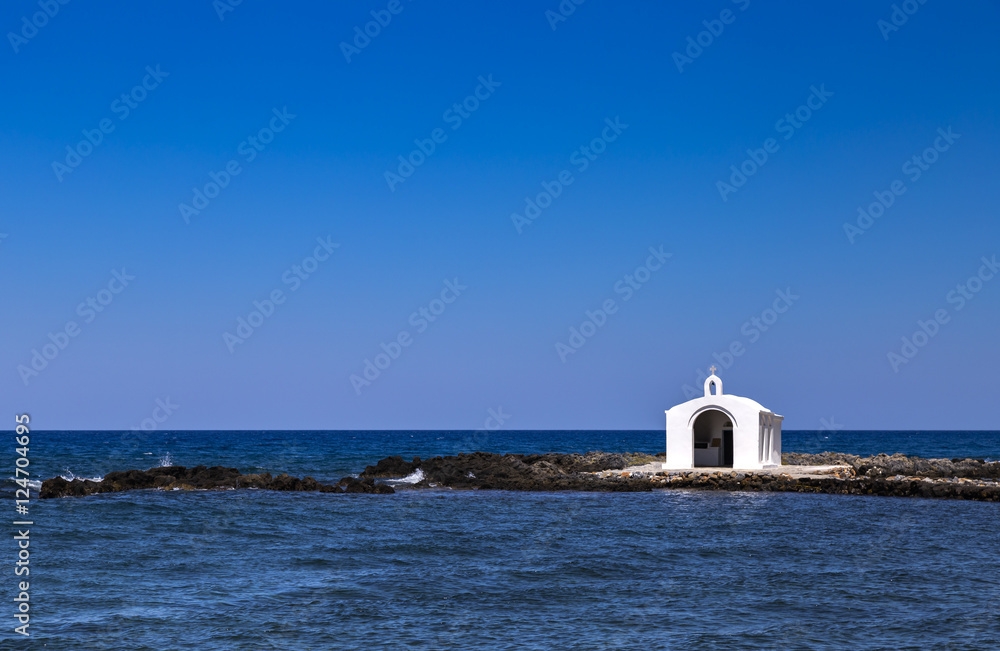 Kapelle im Meer bei Georgioupolis, Kreta