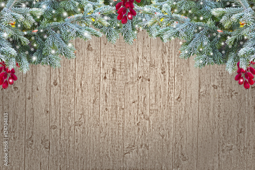 Grunge wooden Christmas border