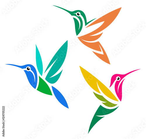Stylized Hummingbirds