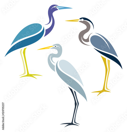 Fototapet Stylized Birds - Herons