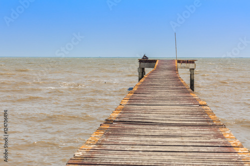 old wood bridge pier