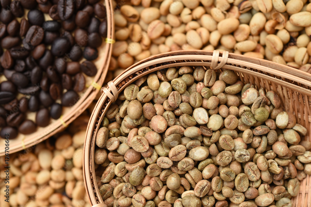 Close up of coffee beans for background Close up of coffee beans for background