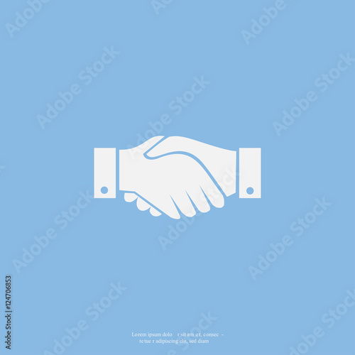 Business handshake, contract, flat icon