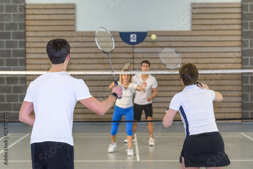 Mixed-Doppel beim Badminton