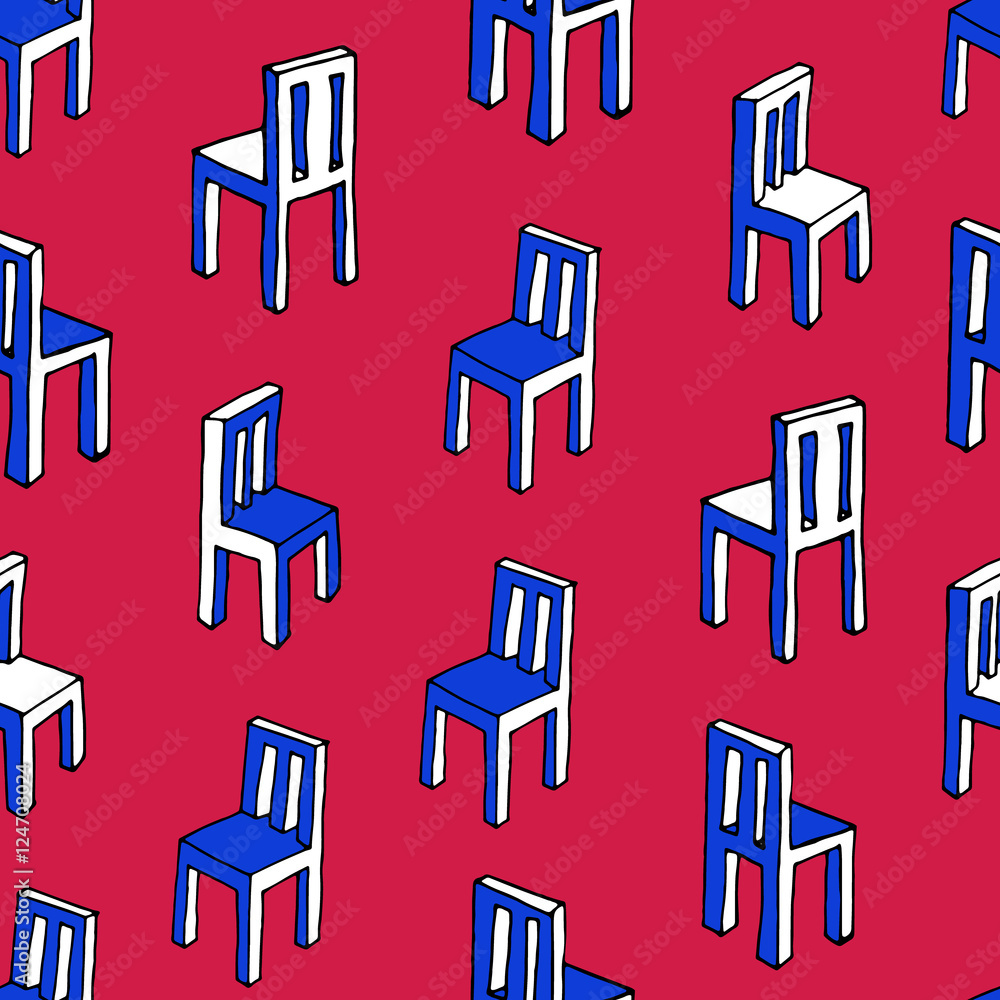 seamless vector pattern with chairs